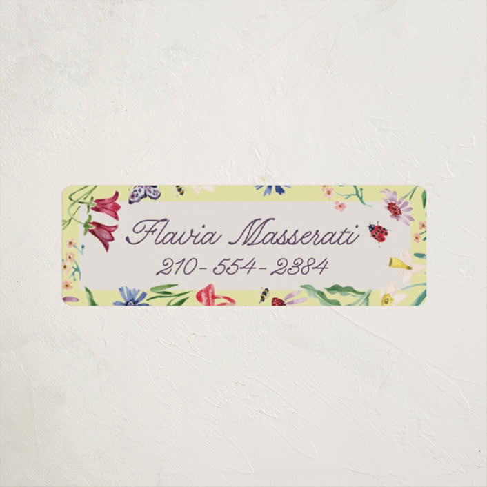 "Blooming Garden" - Custom Name Labels in Citrus by Pati Cascino - Front
