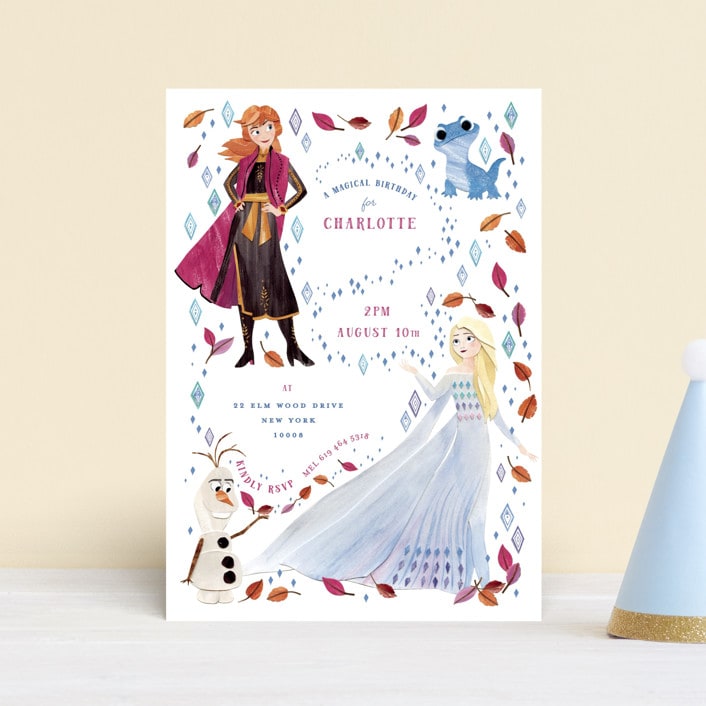"Disney's Frozen Elements" - Children's Birthday Party Invitations in Frost by Sarah Knight - Front
