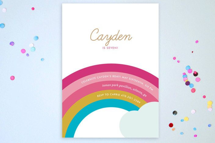 "Over the Rainbow" - Children's Birthday Party Invitations in May by kelli hall - Front