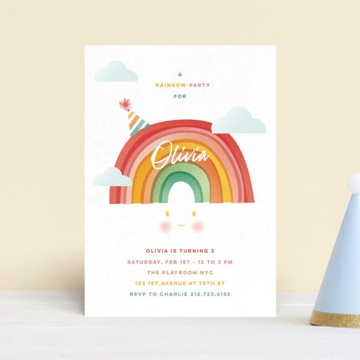 "Little Rainbow" - Children's Birthday Party Invitations in Rainbow by fatfatin - Front