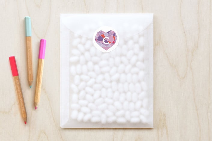 "Heart Facets" - Custom Stickers in Mixed Berry by Up Up Creative - Front