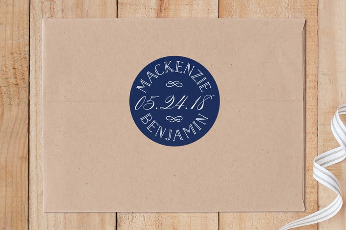 "Circle of Love" - Custom Stickers in Navy by Jennifer Thomke - Front