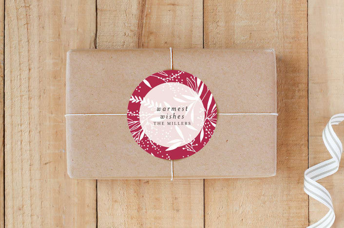 "Hand Drawn Filigree" - Custom Stickers in Garnet by Phrosné Barwood - Front