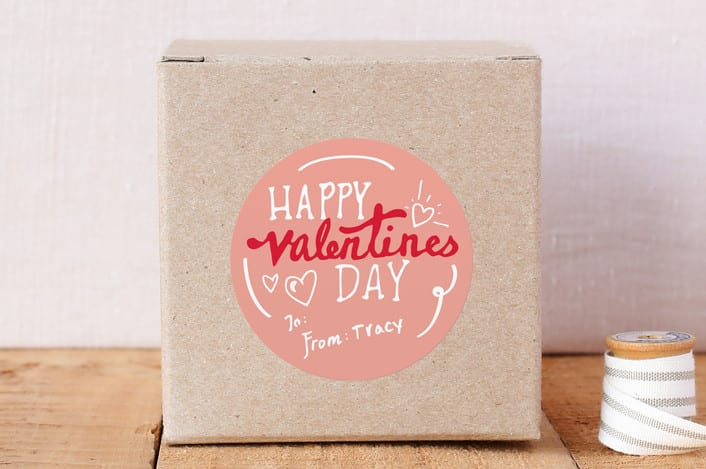 "Valentine's Day" - Custom Stickers in Grapefruit by KirstenEva - Front