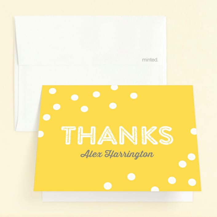"Just Be" - Children's Birthday Party Thank You Cards in Sunshine by Lauren Chism - Front