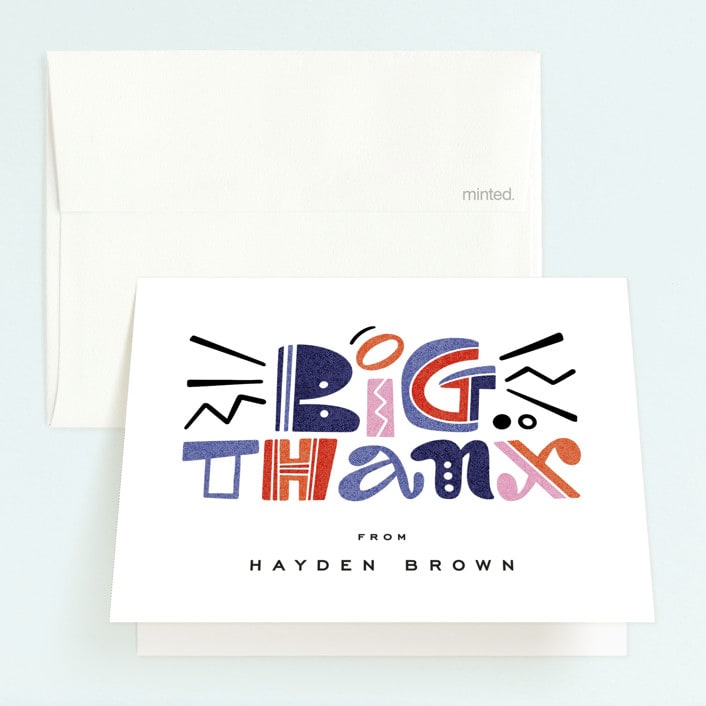 "funny letters" - Children's Birthday Party Thank You Cards in Smoothie by Anastasia Makarova - Front