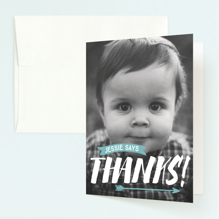 "Wild" - Children's Birthday Party Thank You Cards in Pool by Jessie Steury - Front