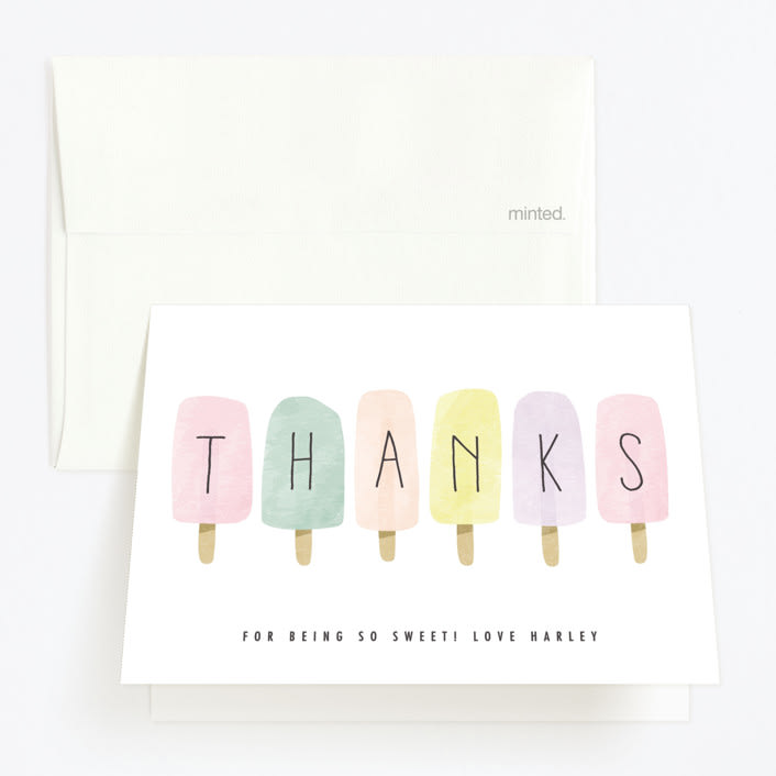 "sweet fun in the sun" - Children's Birthday Party Thank You Cards in Rainbow by Karidy Walker - Front