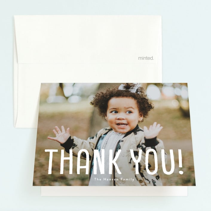 "yippee for three!" - Children's Birthday Party Thank You Cards in Sugar by Susan Asbill - Front