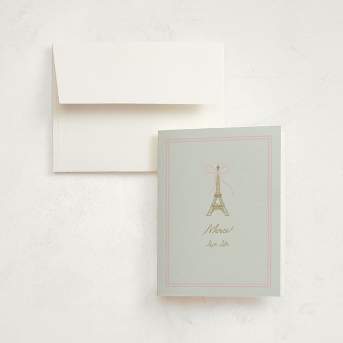 "Ooh La La" - Children's Birthday Party Thank You Cards in Menthe by mo kelley - Front