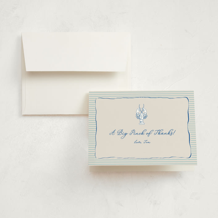 "easide Serenade" - Children's Birthday Party Thank You Cards in Marine by Lucrecia Caporale - Front
