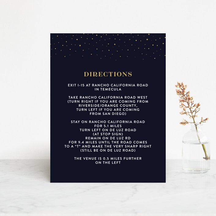 "Magical Day" - Direction Cards in Navy by katrina gem - Front