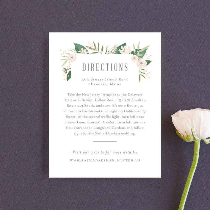 "Classic peonies" - Direction Cards in Peach by Jennifer Wick - Front