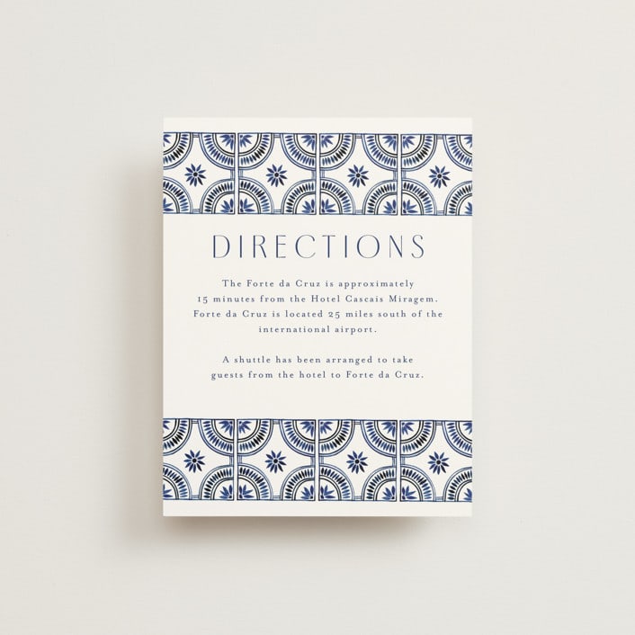 "watercolor tile" - Direction Cards in Cobalt by Katharine Watson - Front