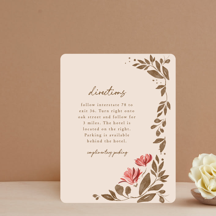 "Painterly Florals" - Direction Cards in Scarlet by Vivian Yiwing - Front