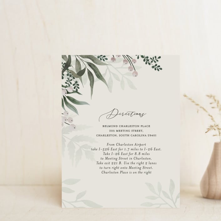 "Wedding Whisper" - Direction Cards in Lilac by Chris Griffith - Front