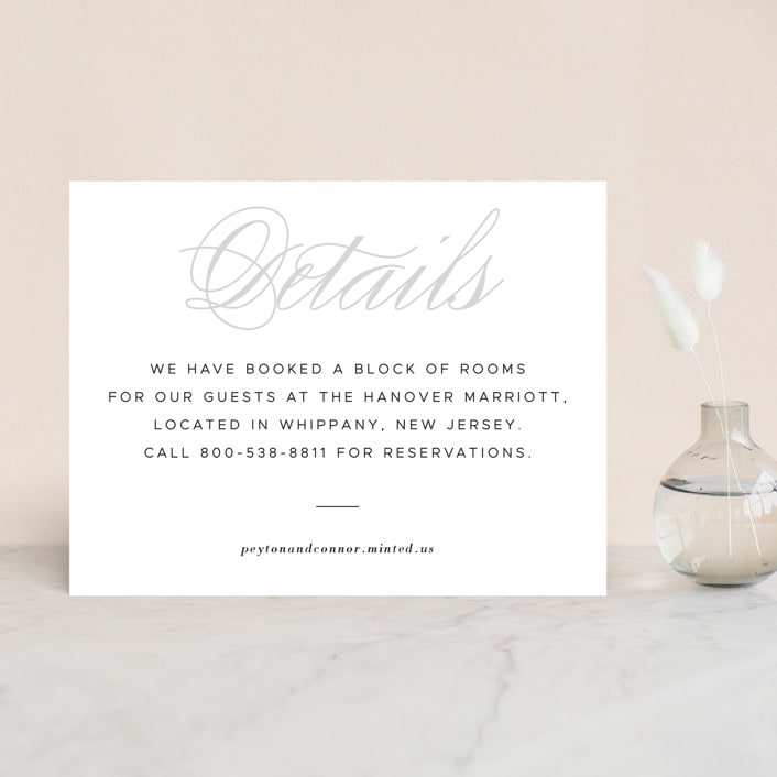 "Elegant Initials" - Direction Cards in Smoke by Sandra Picco Design - Front