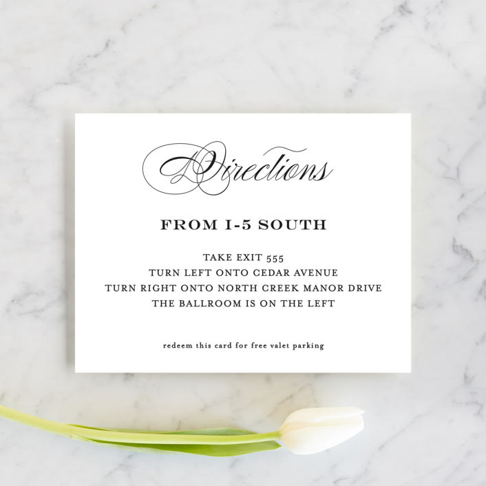 "Timeless Elegance" - Direction Cards in Black Night by AK Graphics - Front