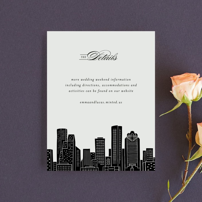 "Big City - Houston" - Direction Cards in Light Taupe by Hooray Creative - Front