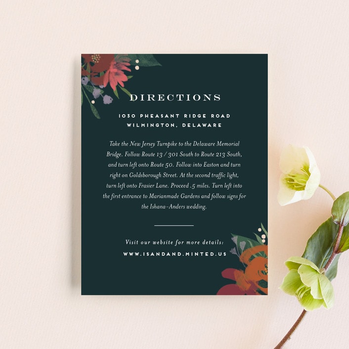 "Midnight Garden" - Direction Cards in Deep Sea by Jennifer Wick - Front