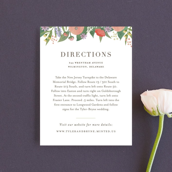 "Floral specimen" - Direction Cards in Persimmon by Jennifer Wick - Front