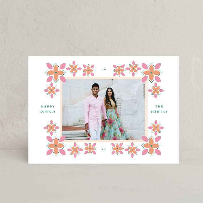 "diwali designs" - Diwali Cards in Carnation by Kanika Mathur - Front