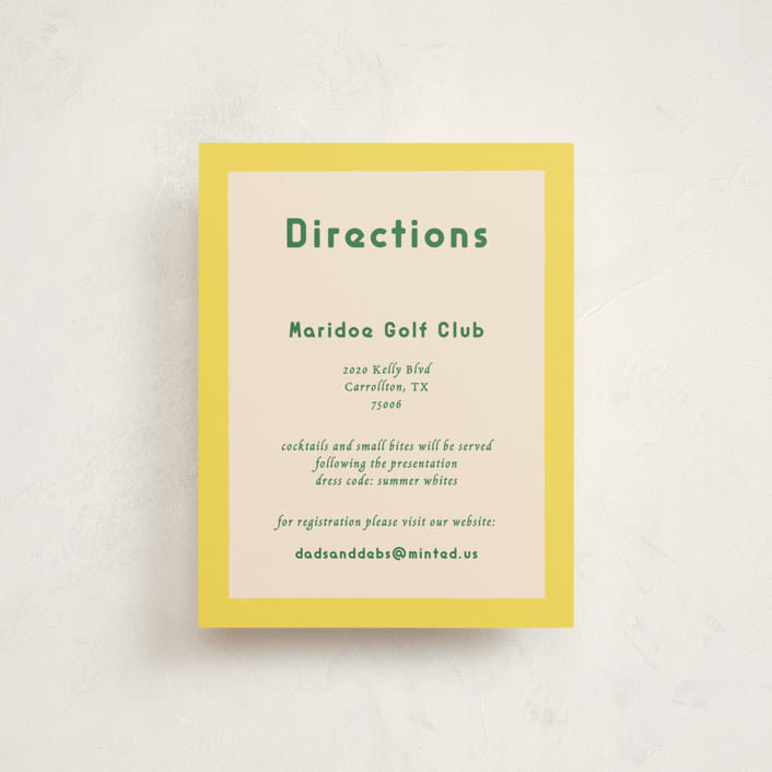 "Bright Stripes" - Debutante Party Enclosure Cards in Limoncello by Ani Somi - Front