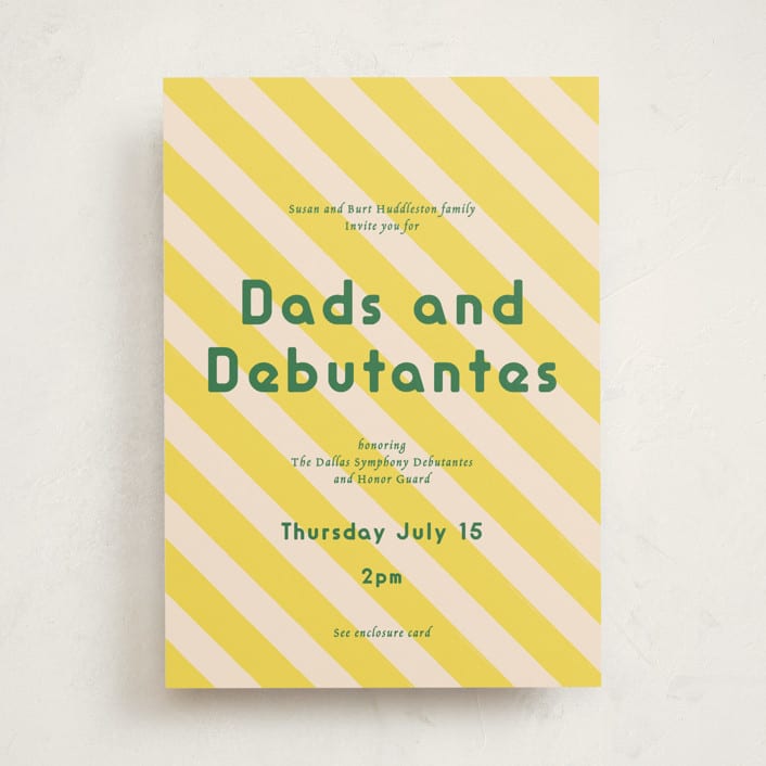 "Bright Stripes" - Debutante Party Invitations in Limoncello by Ani Somi - Front