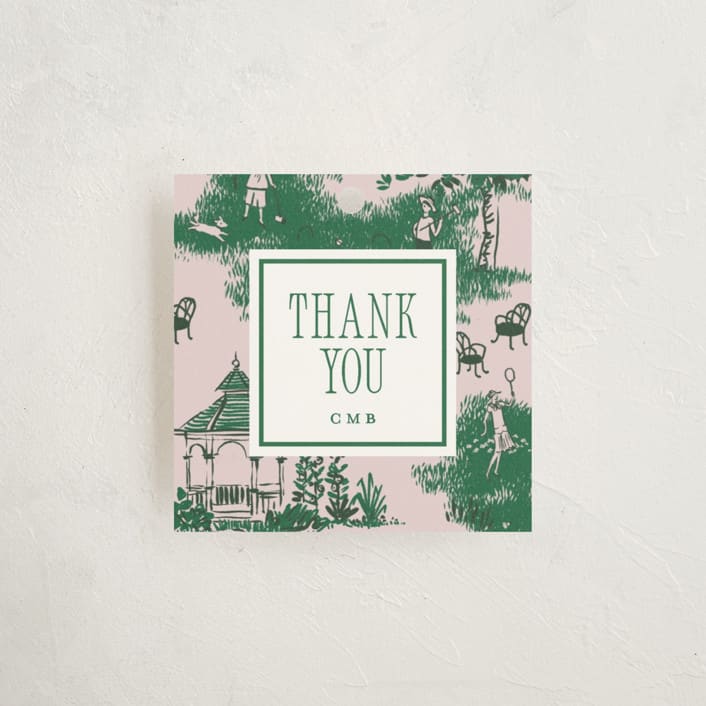 "Greenfield Toile" - Debutante Party Favor Tags in Orchid by Leia Matt - Front