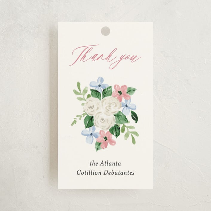"Daphne" - Debutante Party Favor Tags in Blush by Sarah Knight - Front