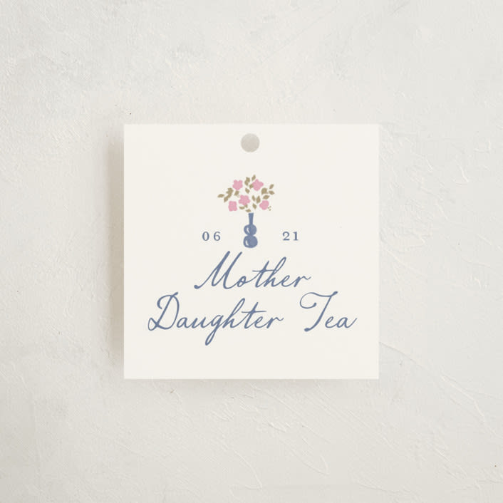 "Tea Party Charm" - Debutante Party Favor Tags in Petal by Leia Matt - Front