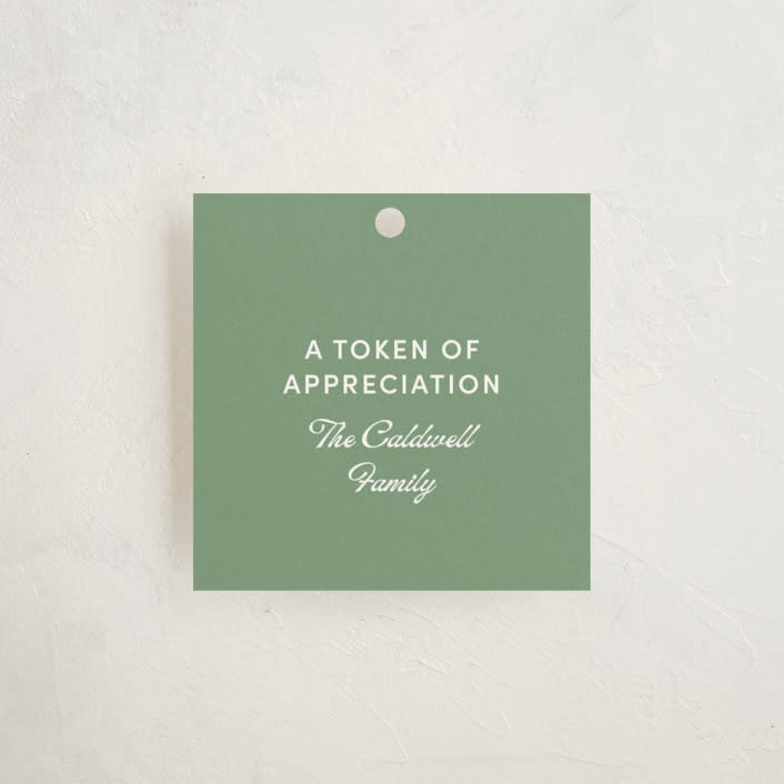 "Argyle" - Debutante Party Favor Tags in Green Lawn by Inkblot Design - Front