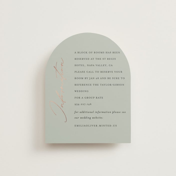 "Gilded Script" - Direction Cards in Sage by Angela Thompson - Front