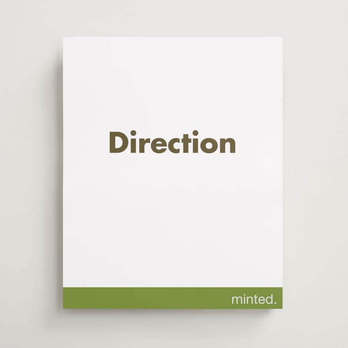 "Portrait" - Direction Signs in Charcoal by Minted - Front