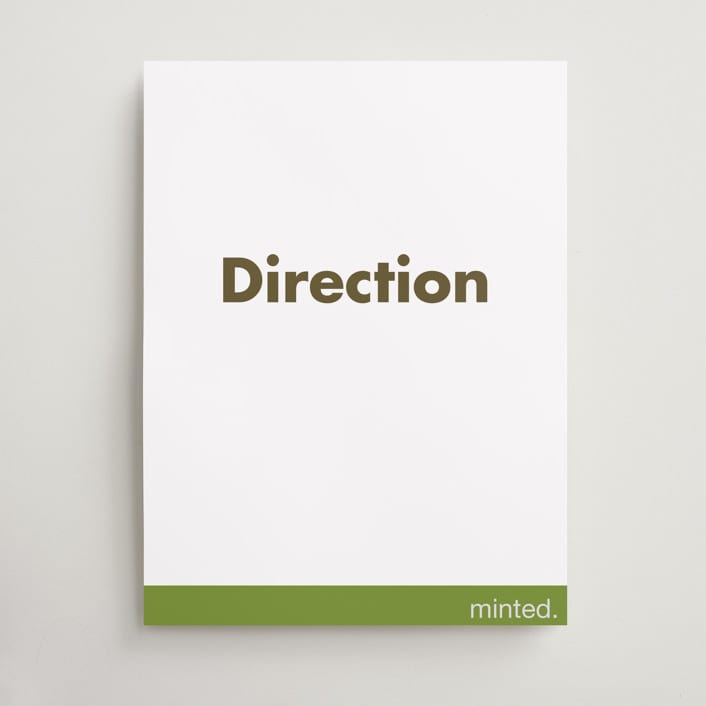 "Portrait" - Direction Signs in Charcoal by Minted - Front