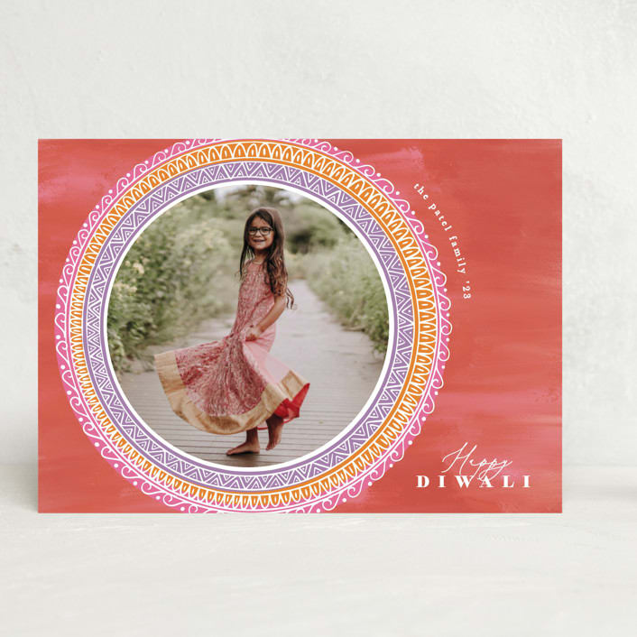 "Rangoli vibes" - Diwali Cards in Narangi by Creo Study - Front