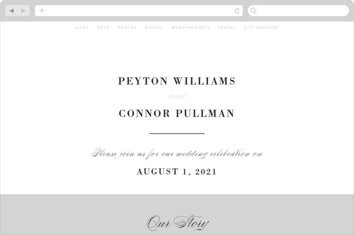 "Elegant Initials" - Wedding Website in Smoke by Sandra Picco Design - Desktop Design