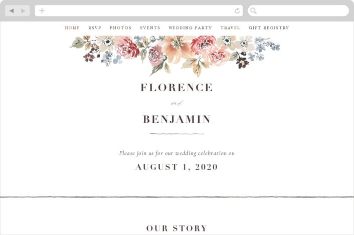 "Wildflower Garden" - Wedding Website in Meadow by Wildfield Paper Co - Desktop Design