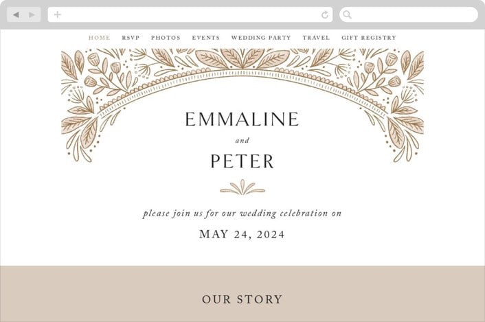 "charmed" - Wedding Website in Honey by Jen Owens - Desktop Design