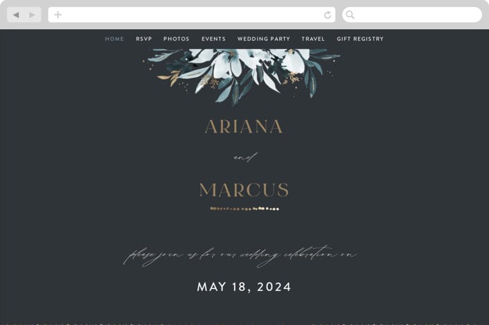 "Romance" - Wedding Website in Neptune by Leah Bisch - Desktop Design