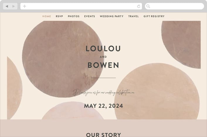 "Eclipse" - Wedding Website in Blush by Sara Hicks Malone - Desktop Design