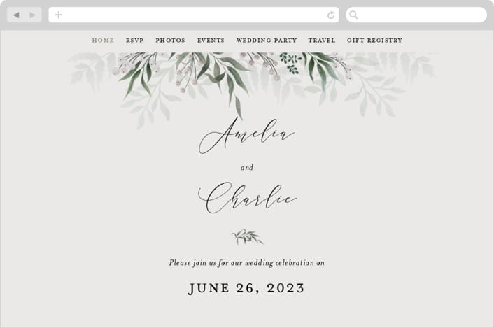 "Wedding Whisper" - Wedding Website in Lilac by Chris Griffith - Desktop Design