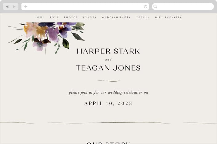 "ivi" - Wedding Website in Ivory by Lori Wemple - Desktop Design