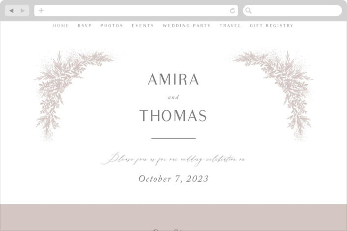 "Romantic Whisper" - Wedding Website in Gravel by Jennifer Postorino - Desktop Design