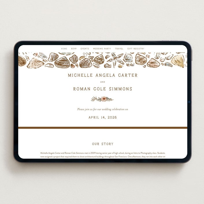 "Disney's Mickey Mouse Tropical Frame" - Wedding Website in Earth by Shiny Penny Studio - Desktop Design