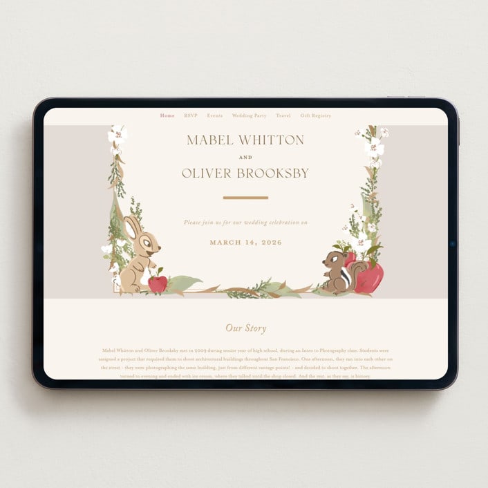 "Disney's Snow White Someday" - Wedding Website in Forest Floor by Erin L. Wilson - Desktop Design