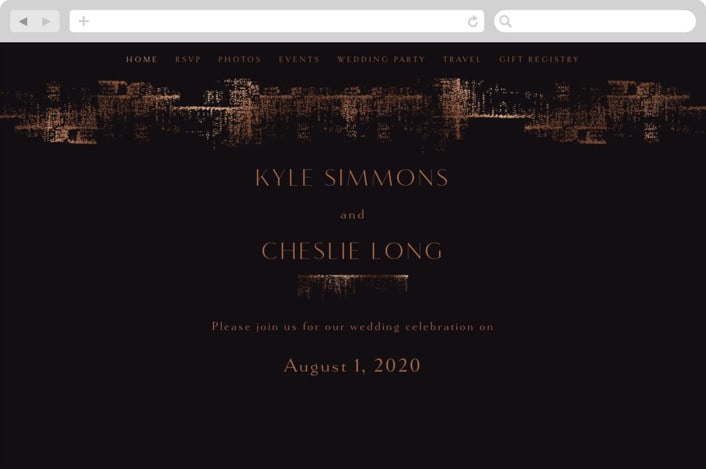 "Dazzling" - Wedding Website in Noir by Phrosné Barwood - Desktop Design