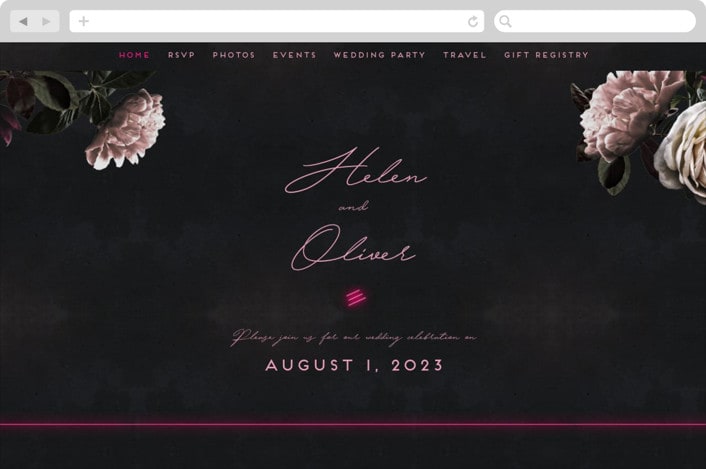 "Crazy in Love" - Wedding Website in Hot Pink by Design Lotus - Desktop Design