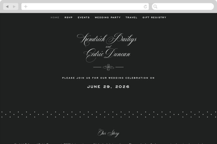 "schiacciata" - Wedding Website in Black Dahlia by chocomocacino - Desktop Design