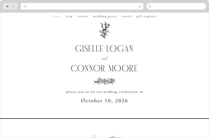 "Quintessential" - Wedding Website in Cotton by Everett Paper Goods - Desktop Design